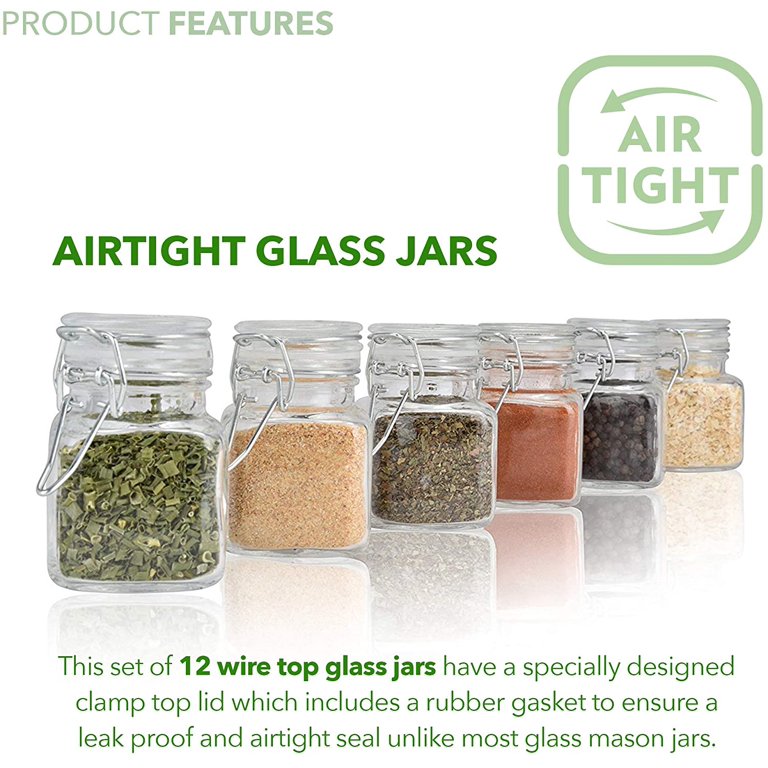 Anti-slip Storage Jar, 3 Pack , with Airtight Wood Lid Glass Kitchen  Canisters 12oz, 17oz, 25oz