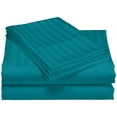 thumbnail image 4 of 600 Thread Count 100% Egyptian Cotton Striped Sheet Set - Deep Pocket Sheets (California King, Teal), 4 of 5