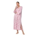thumbnail image 7 of Aria Women's Brushed Knit 3/4 Sleeve V-Neck Lounger Nightgown with Pockets, Sizes XS to 5X, 7 of 7