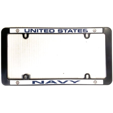 Navy Black Plastic License Plate Frame Tag Cover United States Military