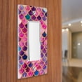 thumbnail image 3 of WIRESTER 1-Gang Decorator Light Switch Plate/Wall Plate Cover, 2pcs Mosaic Mermaid Scale + Pink Mermaid Scales, 3 of 6