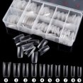 thumbnail image 2 of Gustavedesign Nails Long Fake Nails - Transparent Nails Tips, 500pcs French Art False Nail Artificial Nails with Case for Nail Salons, 10 Sizes, 2 of 10