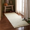 thumbnail image 2 of TOWN & COUNTRY TERRA Montana Textured Border Handcrafted 100% Wool Runner Area Rug, Ivory/Beige, 2'5"x7", 2 of 9