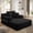 Black, variant on Noble House 49" Plush Corduroy Chaise Lounge, Convertible Sleeper Sofa Bed with Storage Pocket, Small Spaces, Black