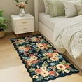 thumbnail image 4 of 2x4 Washable Runner Rugs, Non Slip Floral Print Entryway Rug with Soft Low Pile, Lightweight Mat for Living Room, Bathroom, Bedroom, Kitchen, Navy Blue, 4 of 9