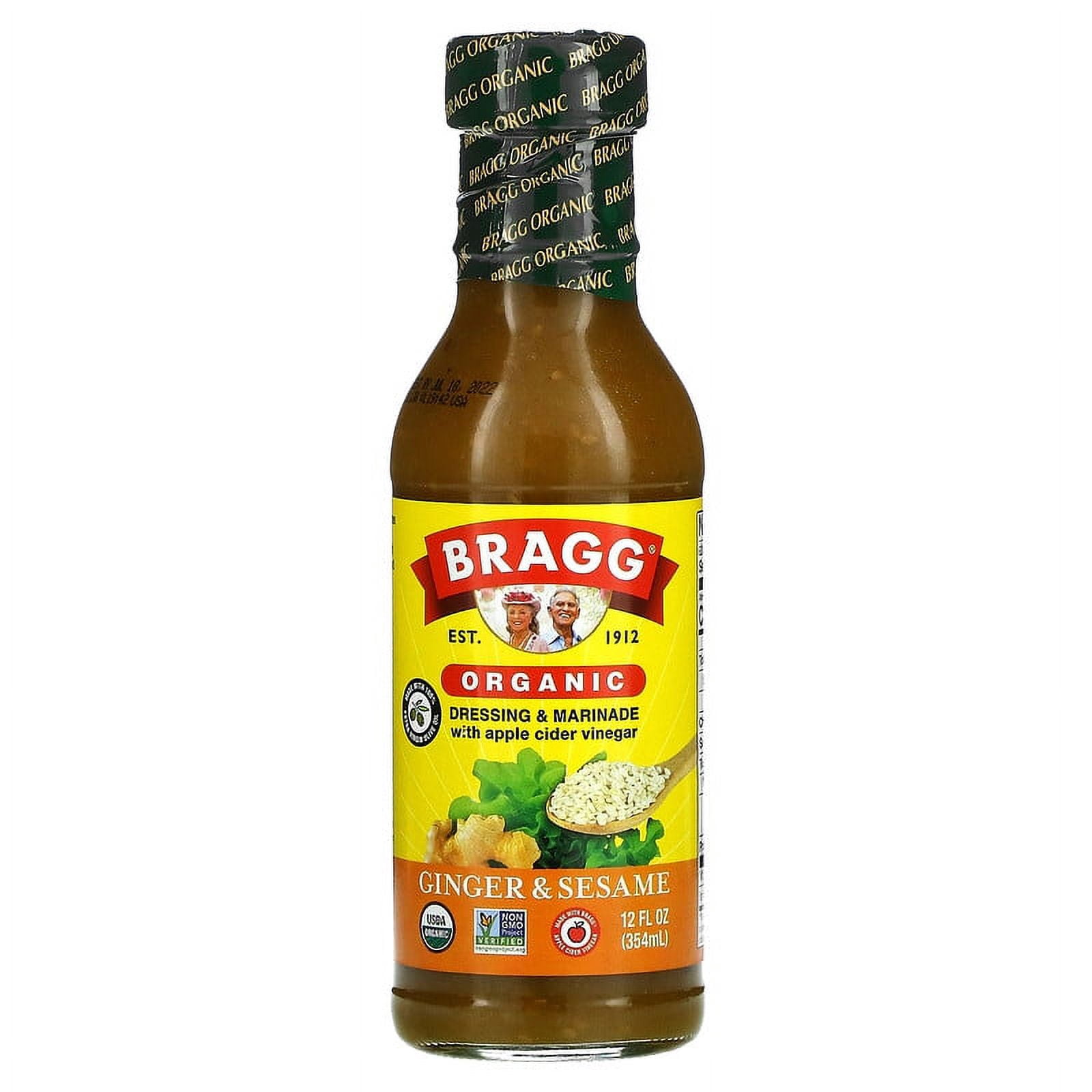 (2 pack) Bragg, Organic Dressing & Marinade with Apple Cider Vinegar, Ginger & Sesame, 12 fl oz