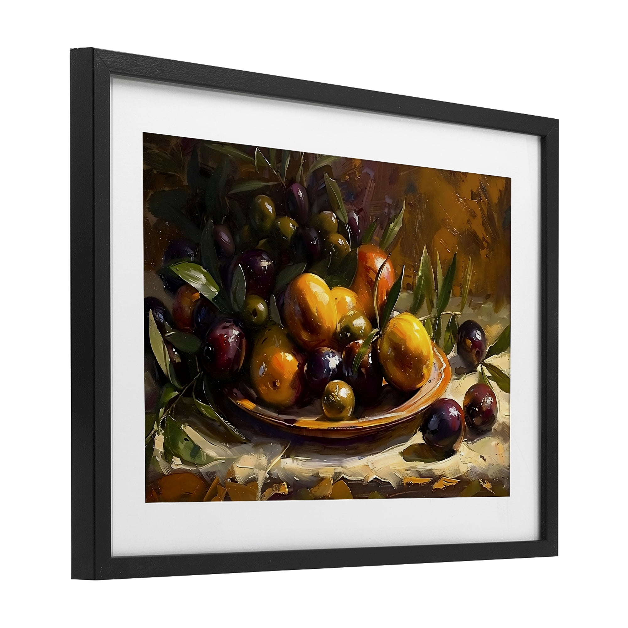 Stupell Industries Array of Olives & Citrus Black Framed Print Under Glass, design by Creative Studio