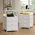 thumbnail image 3 of GUNAITO Nightstand with Charging Station Side Table with 3 Drawers End Table with Open Shelf Bedside Table with USB Ports and Outlets Nightstand for Bedroom,White, 3 of 9