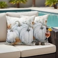 thumbnail image 4 of White Pumpkins Fall Outdoor Waterproof Pillow Covers, Thanksgiving Pumpkin Botanical Decorative Square Throw Pillowcase Sofa Cushion Sham for Patio/Couch/Chair, 16"x16" 2 Pack, 4 of 8