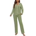 thumbnail image 1 of Conjunto de pijama ZMJ, pantalones largos de manga larga de 2 piezas, talla M, 1 of 7