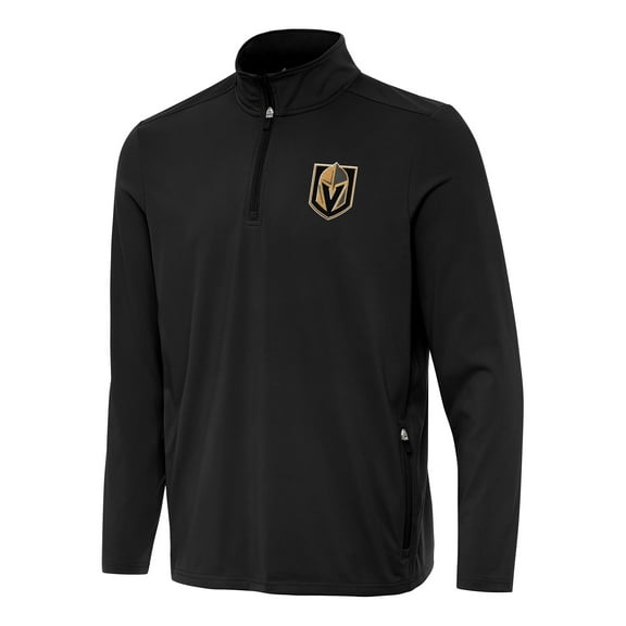 Men's Antigua Black Vegas Golden Knights Perilous Quarter-Zip Sweatshirt