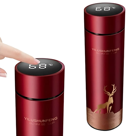 BPPEG 500ML Coffee Thermos,Coffee Bottle,Tea Infuser Bottle,Smart Sports Water Bottle with LED Temperature Display,Double Wall Vacuum Insulated Water Bottle,Stay Hot for 24 Hrs,Cold for 24 Hrs