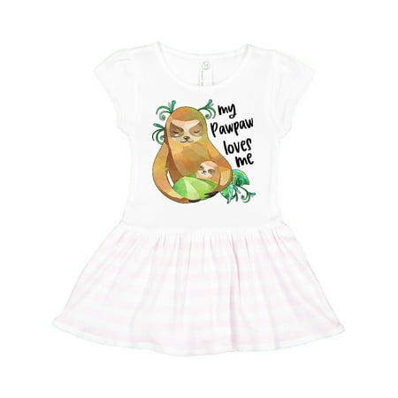 

Inktastic My Pawpaw Loves Me- Cute Sloth and Baby Gift Toddler Girl Dress