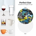 thumbnail image 6 of Pofeuu Goal Time Print Coasters for Drinks, 4Pack PU Leather Coasters, Bar Drink Coasters for Tabletop Protection, Furniture from Damage-Round Shape, 6 of 6