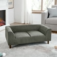 thumbnail image 2 of Pet Bed, Pet Sofa with Backrest and Armrests, Modern Rectangular Pet Sofa Suitable for Medium and Large Dogs, Soft Cushion Comfortable Dog Sofa, Dark Grey, 2 of 7