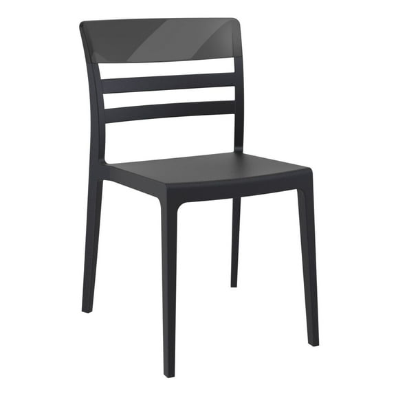 Luxury Commercial Living 33" Black Transparent Outdoor Patio Dining Chair