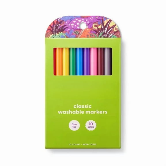 10ct Washable Markers Fine Tip Classic Colors - Monda Lloma