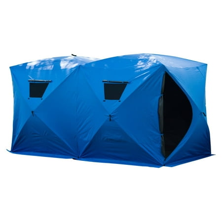 Outsunny Insulated Pop Up Portable Ice Fishing Shelter Tent (Double (5 - 8