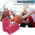 thumbnail image 3 of Unique Bargains Pair Sweat Absorbing Wrist Sweatbands Athletic Cotton Terry Cloth Pink 8x10cm, 3 of 6