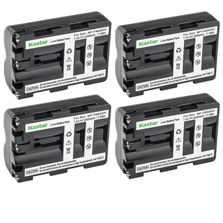 Kastar 4-Pack Battery NP-FM500HN 7.4V 2400mAh Replacement for Sony Camera DSLR-A550Y DSLR-A560 α560 Alpha A560 DSLR-A560B DSLR-A560H DSLR-A560L DSLR-A560Y DSLR-A580 α580 Alpha A580