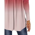 thumbnail image 4 of KVMeteor Womens Printed Henley V-Neck Casual Blouse Pleated Button Tunic Shirt Top, 4 of 4