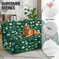 thumbnail image 5 of COEQINE Recliner Cover 3 Seater Stretch Recliner Sofa Cover 8 Pieces Anti-Slip Wear Resistant Dog Couch Slipcover with Side Pocket for Pets, Dogs, Cats, St Patricks Day Four Leaf Clover, 5 of 8