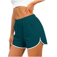 thumbnail image 2 of QATAINLAV Womens Casual Dolphin Booty Athletic Sports Gym Shorts for Yoga Running Elastic High Waisted Shorts with Pockets Navy L, 2 of 7