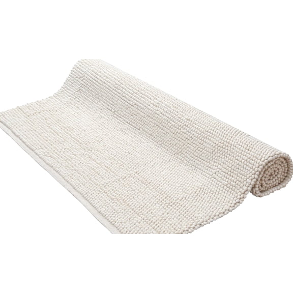 Savi Home Handwoven Wool Cotton Area Rug 5x8' – Textured Popcorn Braided Floor Rug, Ivory