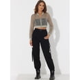 thumbnail image 4 of Unique Bargains Women's Crop Bomber Casual Lightweight Zip Up Jackets L Gray, 4 of 5