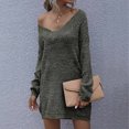 thumbnail image 4 of JINMGG V Neck Sweaters for Women Fall Winter Clearance,Women's Long Sleeve Solid Color Knitted Loose V Neck Sweater, 4 of 7