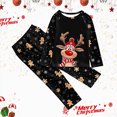 thumbnail image 2 of NOLDARES Christmas Family Pajamas Matching Set, Letters Print Long Sleeve Tops with Plaid Pants Sleepwear Loungewear(Black,C:14 Year), 2 of 5