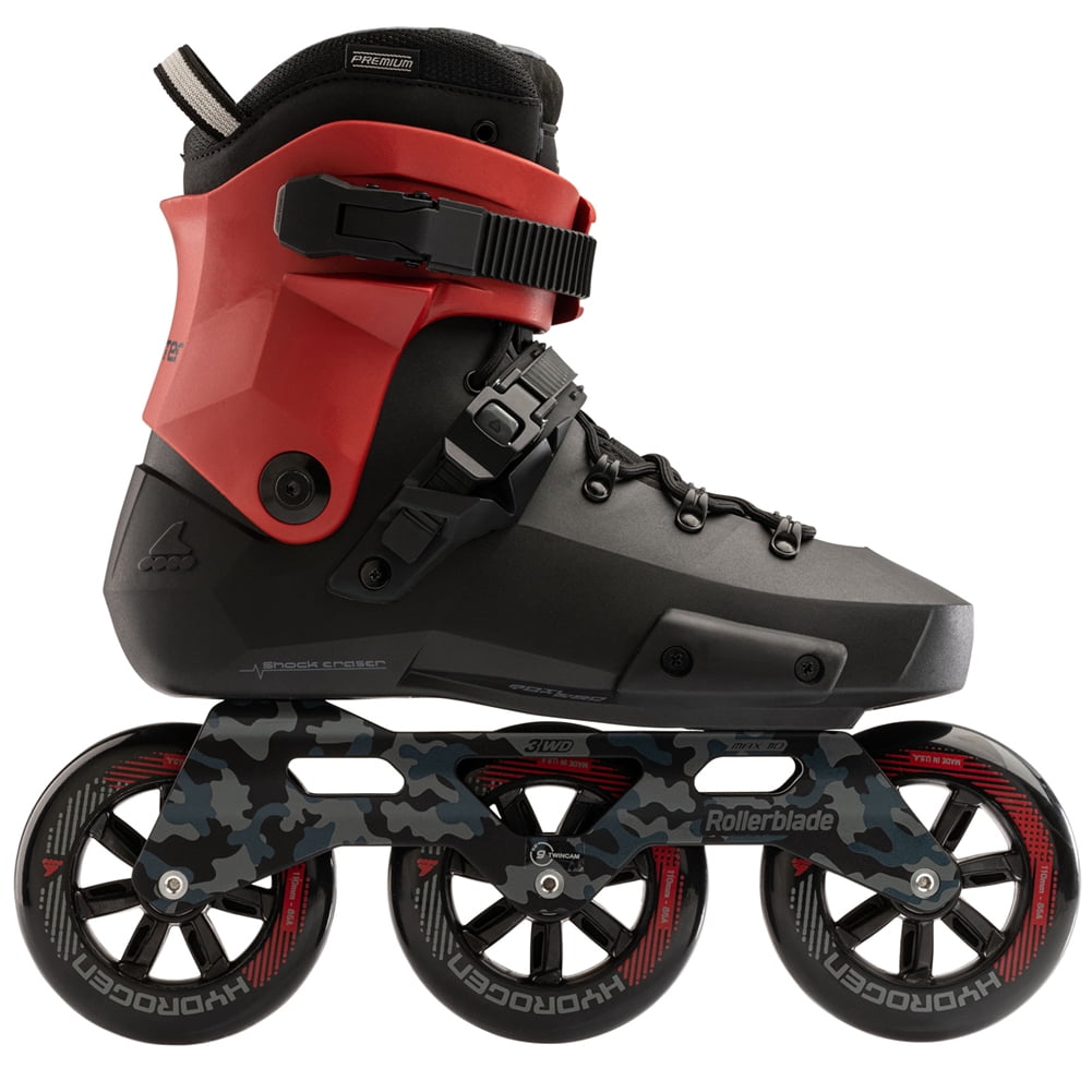 ROLLERBLADE Adult Unisex Twister 110 Inline Skates, Color: Black/Red, Size: 8/8.5