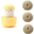 thumbnail image 2 of Cepillo de cocina con forma de huevo de pollito, bola de limpieza nano de dibujos animados, cepillo duradero para lavar ollas, cepillo de limpieza para ollas y tazones para el hogar con mango, 2 of 6