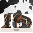 thumbnail image 4 of FALAN MULE Women's Leather Crossbody Bag, Cow Print Cell Phone Purse, Triple Zip Pocket, Adjustable Shoulder Strap, 4 of 8