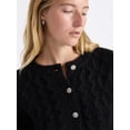 thumbnail image 4 of Free Assembly Women's and Women's Plus Cropped Cable Cardigan Sweater, Midweight, Sizes XS-4X, 4 of 5