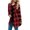 Rouge, variante sur fartey Cardigan à Carreaux Buffalo pour Femmes, Drapé à l'Avant, Manches Longues, Veste à Revers, Manteau