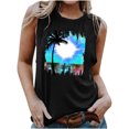 thumbnail image 2 of Titcea Tank Top for Women Palm Tree Printed Round Neck Sleeveless Sexy T Shirts Hawaiian Beach Holiday Casual Summer Tops, 2 of 5