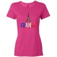 thumbnail image 3 of Inktastic France Eiffel Tower Flag in Text Women's T-Shirt, 3 of 5