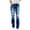 Blue, variant on IROINNID Women's Pants Relaxed Solid Color Fashion Pocket Denim Pants Female Hole Bottom Casual Pants Jean