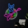 thumbnail image 2 of Rock Music Led Sign, Rock N Roll Neon Light, Electric Guitar Neon Sign, Music Instrument Led Light, 2 of 5