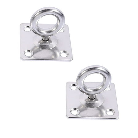 FUEENIRVA Stainless Steel Hammock Hooks Heavy Duty Suspension Hook Silver 2Pcs 2.0x2.0x1.8in
