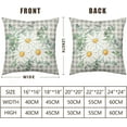 thumbnail image 6 of Spring Daisy Throw Pillow Covers 16x16 Inch Set of 2 Gray Buffalo Check Plaid White Daisies Decorative Pillow Cases Farmhouse Outdoor Linen Pillowcase Cushion Cases for Home Couch Sofa, 6 of 6