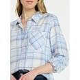 thumbnail image 5 of Time and Tru Women's Cropped Flannel Shirt, Sizes XS-XXXL, 5 of 6