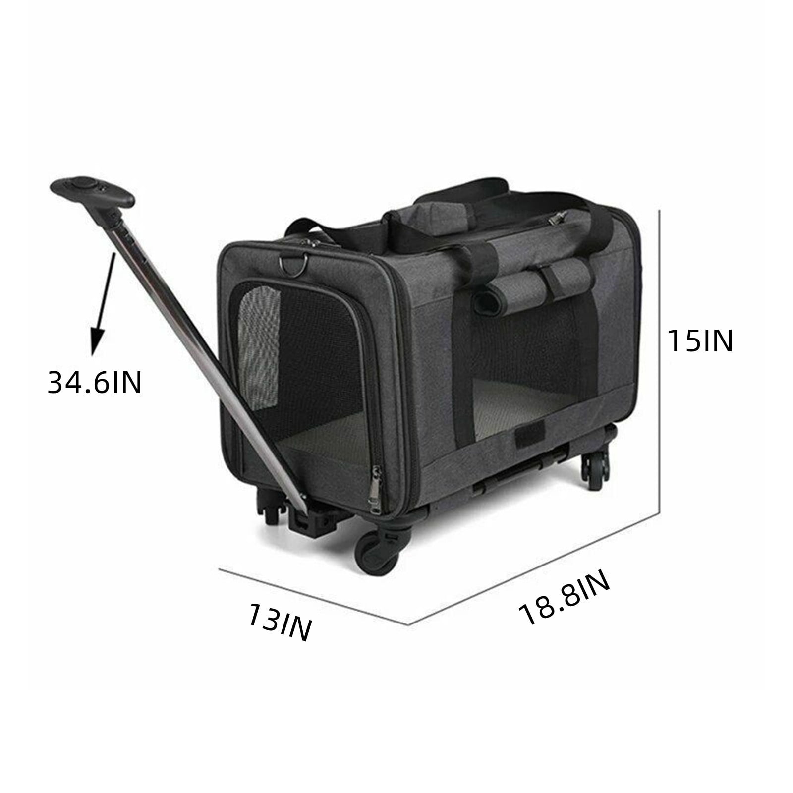 Canddidliike Portable Foldable Rolling Travel Carrier Detachable for Pet, Dark Grey Canddidliike Portable Foldable Rolling Travel Carrier Detachable for Pet, Dark Grey