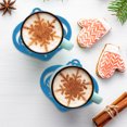 thumbnail image 3 of Holiday Time 4 pack Blue Christmas Leaf Ornament Felt Coasters, Heat Insulation Table Protector, 3 of 6