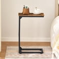 thumbnail image 4 of C-Shaped End Table Set of 2 - Rustic Brown, Slim Sofa Side Table for Small Spaces, 4 of 7