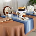thumbnail image 6 of Table Runner 108 Inches Long for Kitchen Dining, Navy Blue Ombre Dresser Scarf Farmhouse, Dining Table Decorations for Wedding/Parties, Gradient Navy Blue Woods Farmhouse 13 x 108 In, 6 of 9
