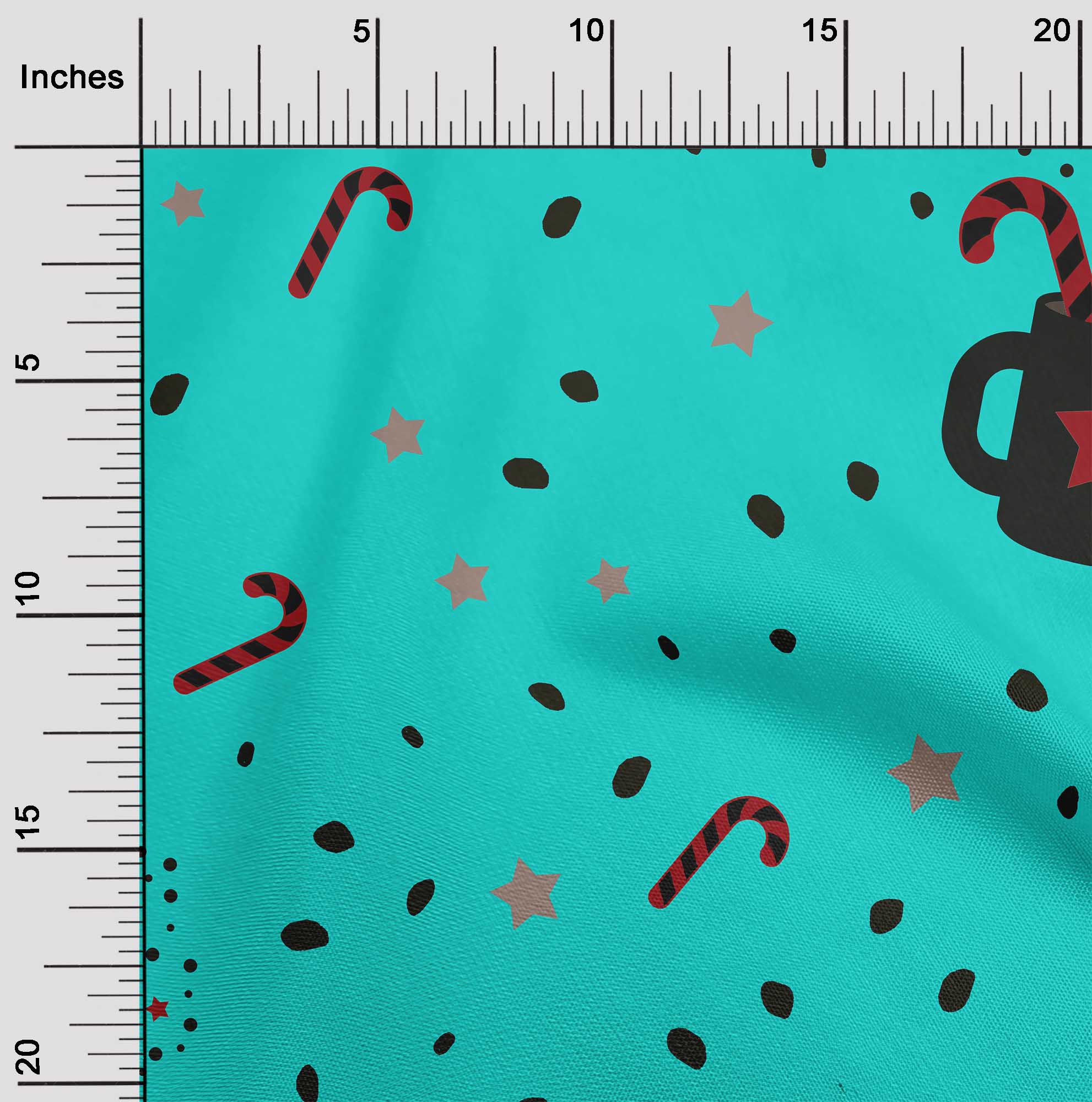 oneOone Cotton Poplin Twill Dusty Teal Green Fabric Christmas Fabric For Sewing Printed Craft Fabric By The Yard 56 Inch Wide