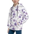 thumbnail image 2 of Pofeuu Orchids Flowers Print Kids Pullover Hoodies Warm Thick Hooded Sweatshirt with Packet for Boys Girls-Small, 2 of 6