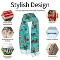 thumbnail image 6 of Shawl Wraps for Women - Hawaiian Style Blue Oversized Fall Winter Fashion Blanket Scarf for Women, 6 of 6